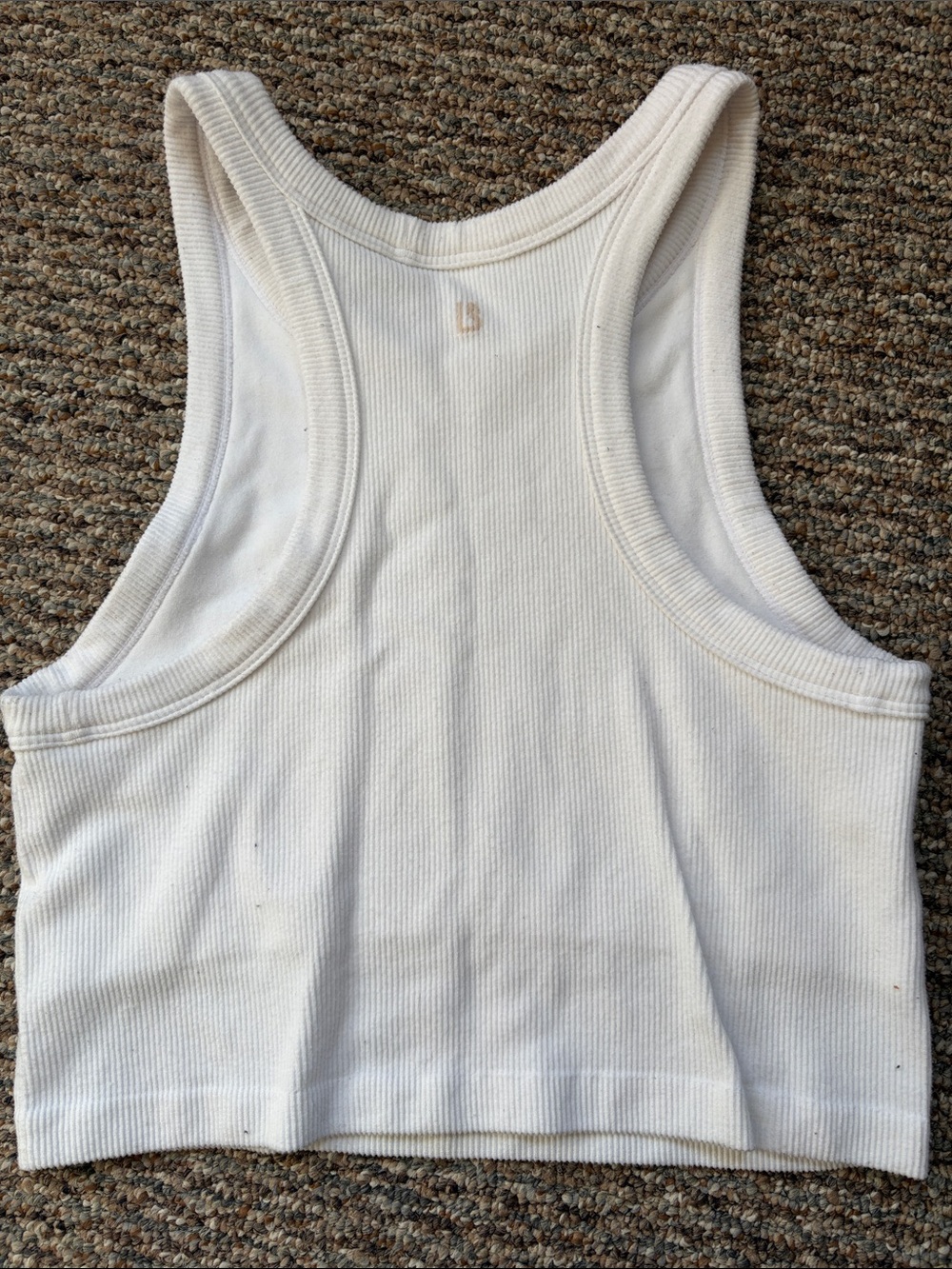 BuffBunny White Ribbed Cropped Tank - Picture 3 of 4
